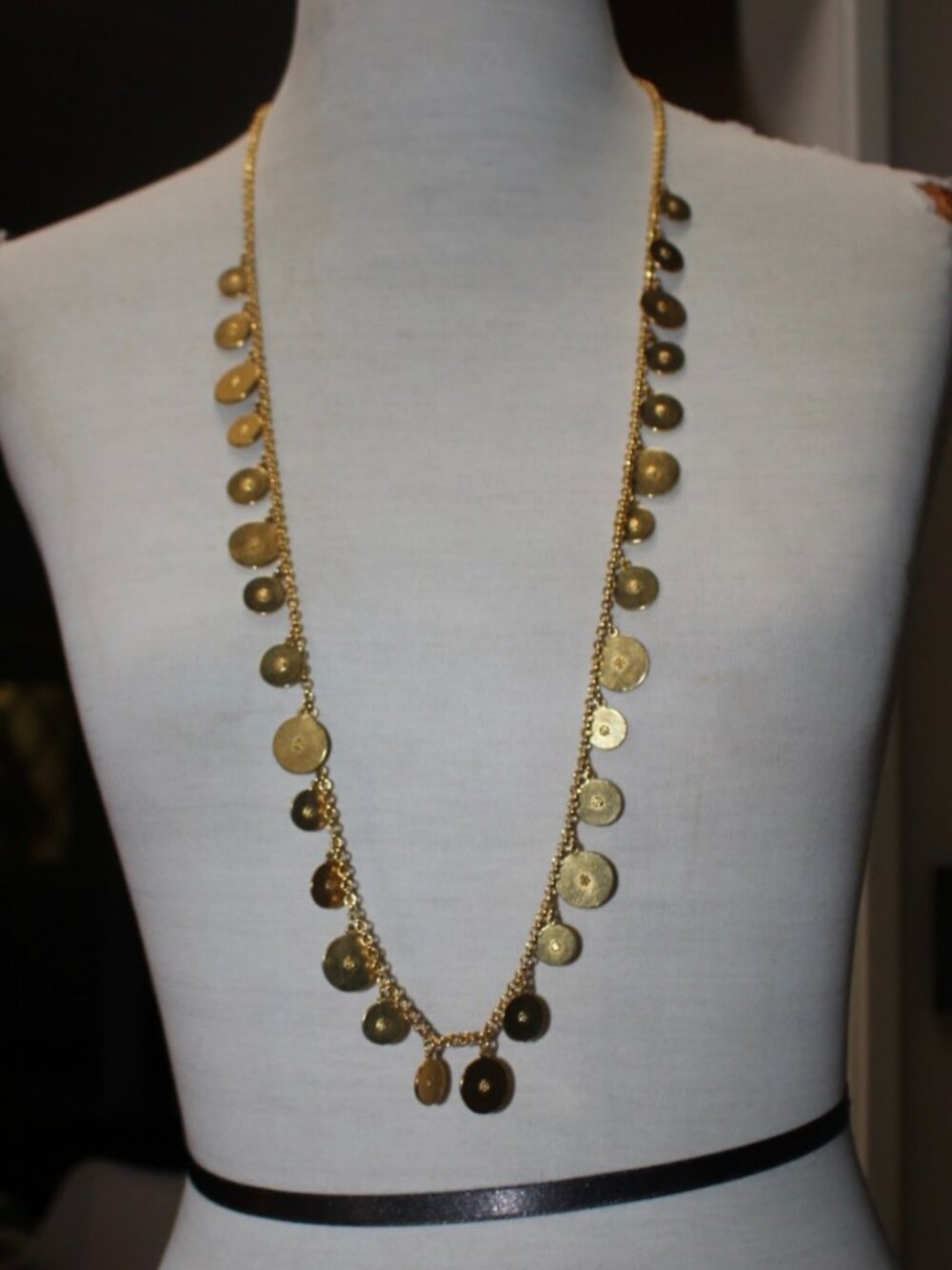 Ben Amun Gold Coin Disc Necklace Vintage Statement Piece Cable Chain RARE